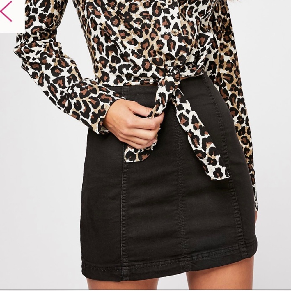FREE PEOPLE MODERN FEMME DENIM SKIRT